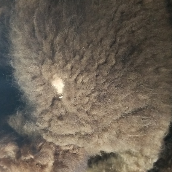 Sheepskin mens coat from Sears vintage brown tan size 44 unique mottled leather - Picture 15 of 17